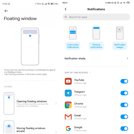 Disable Floating Windows and Notifications in MIUI