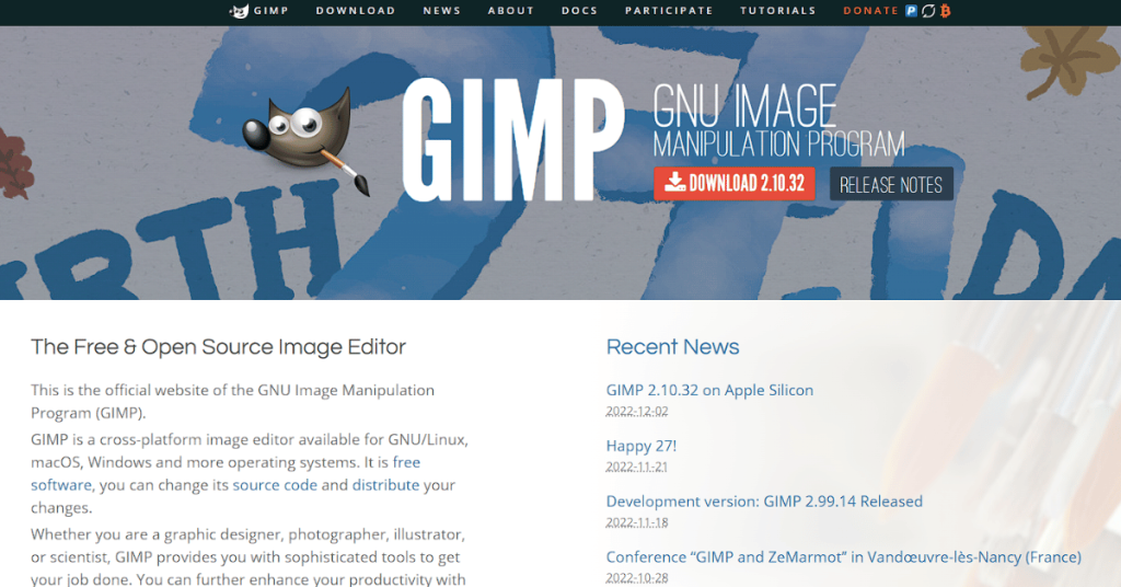 GIMP best free open source image editor app for mac