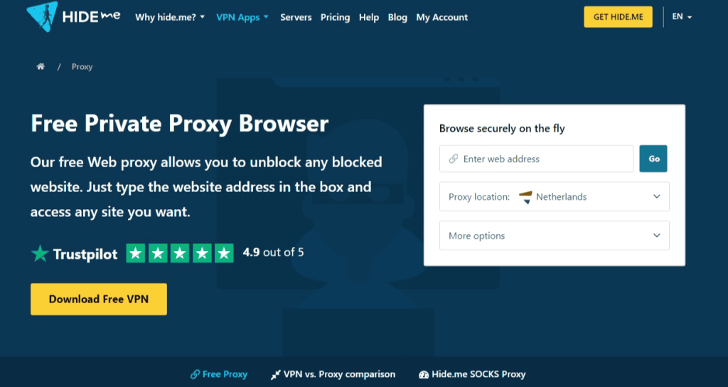 Hide.me best free private proxy for you