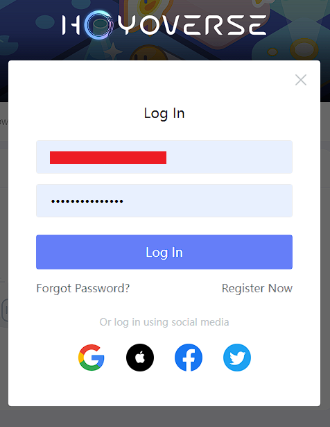 Hoyolab login prompt