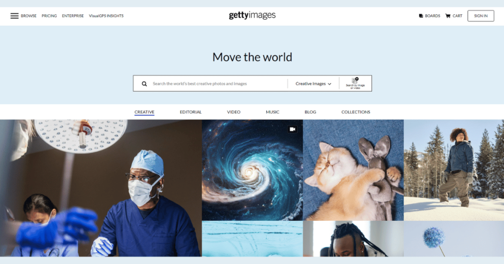 Getty Images is one of the largest and most well-known royalty-free stock image sites in the industry